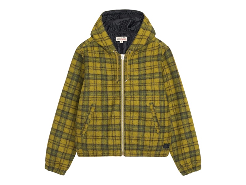 Stussy Wool Plaid Work Jacket Green Men's - FW24 - US