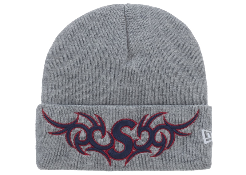 Supreme New Era Tribal S Logo Beanie Heather Grey - FW25 - US