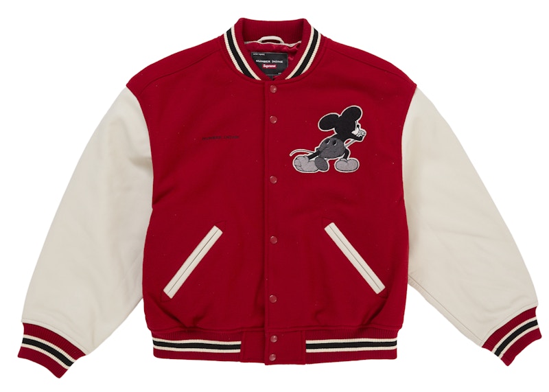 Supreme Number (N)ine Mickey Varsity Jacket Red Men's - US