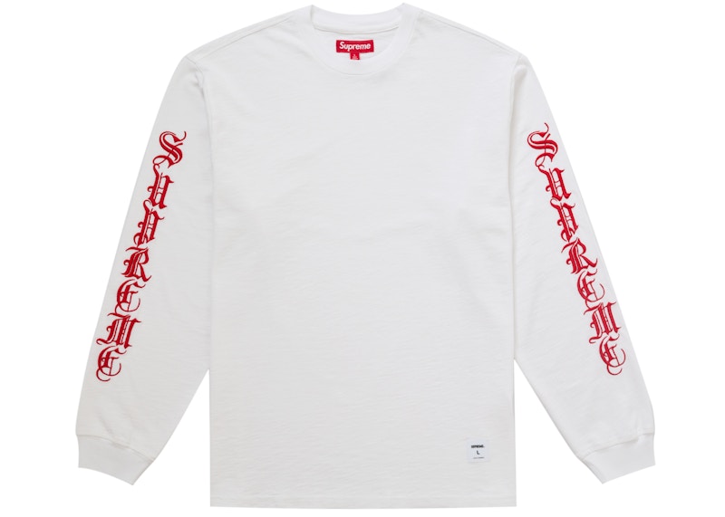 Supreme Old English L/S Top White Men's - FW24 - US