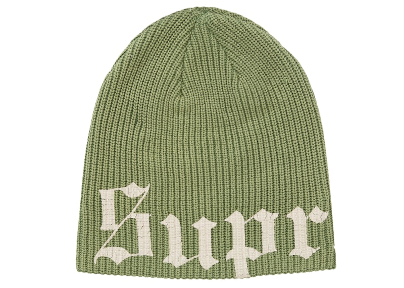Supreme Old English Printed Beanie Green - SS25 - US