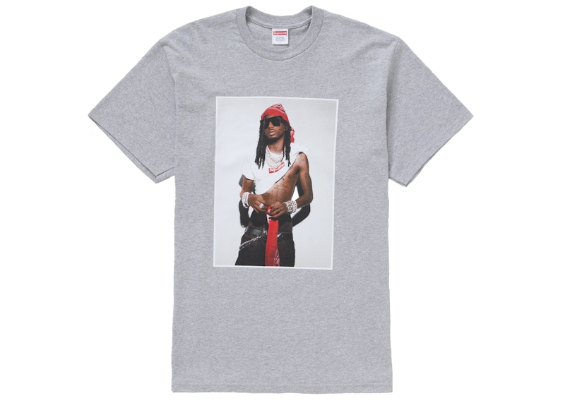 Supreme Playboi Carti Tee Heather Grey Men's - FW25 - US