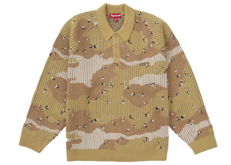 Supreme Small Box Polo Sweater (FW24) Desert Camo Men's - FW24 - US