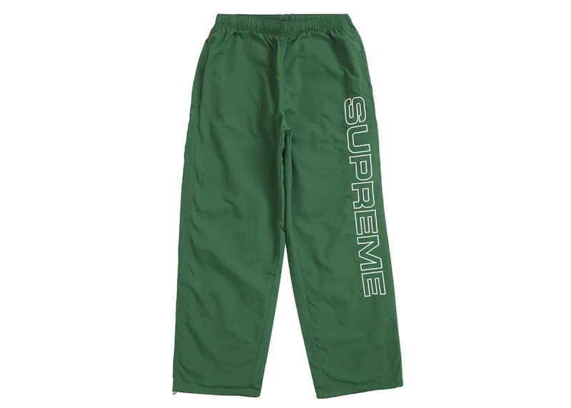 Supreme Spellout Embroidered Track Pant (FW24) Dark Green Men's
