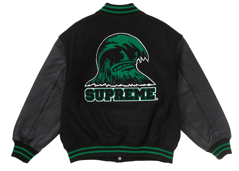 Supreme Wave Varsity Jacket Black Men's - SS24 - US