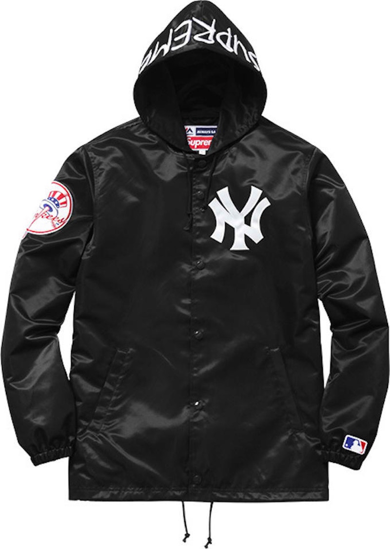 Supreme Yankees Satin Hooded Jacket Black Men's - SS15 - US