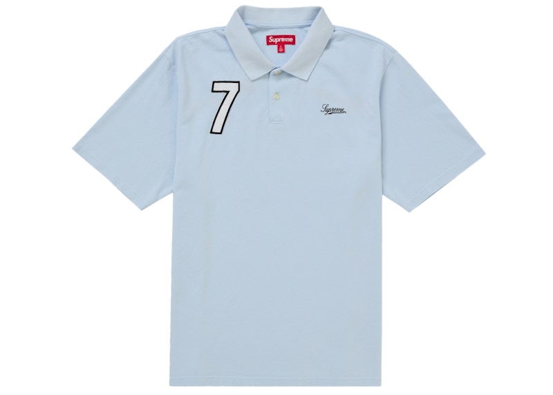 Supreme Cursive Polo Light Blue Men's - SS25 - US