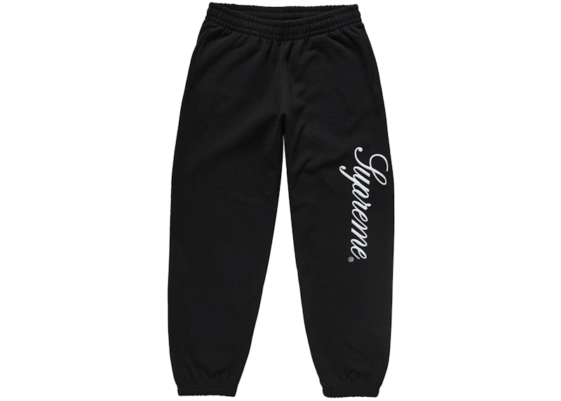 Supreme Embroidered Script Sweatpant Black Men's - FW24 - US
