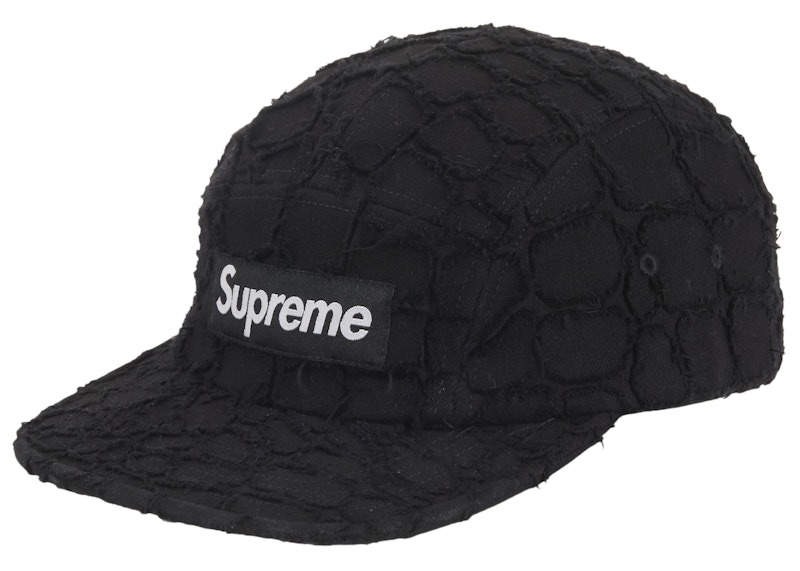 Supreme Frayed Croc Denim Camp Cap Black - SS25 - US