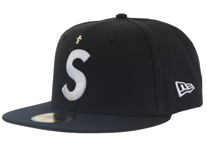 Supreme Gold Cross S Logo New Era Fitted Hat Black - SS24 - US