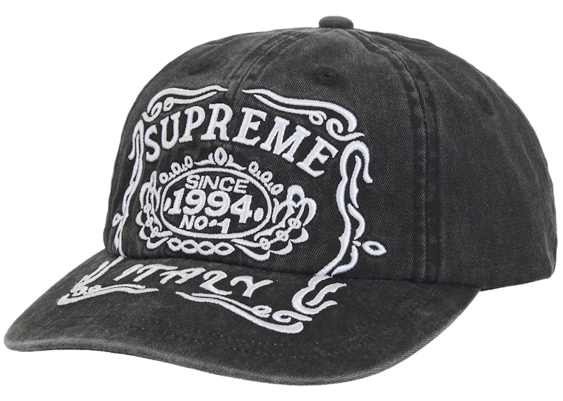 Supreme-Italy-6-Panel-Black-