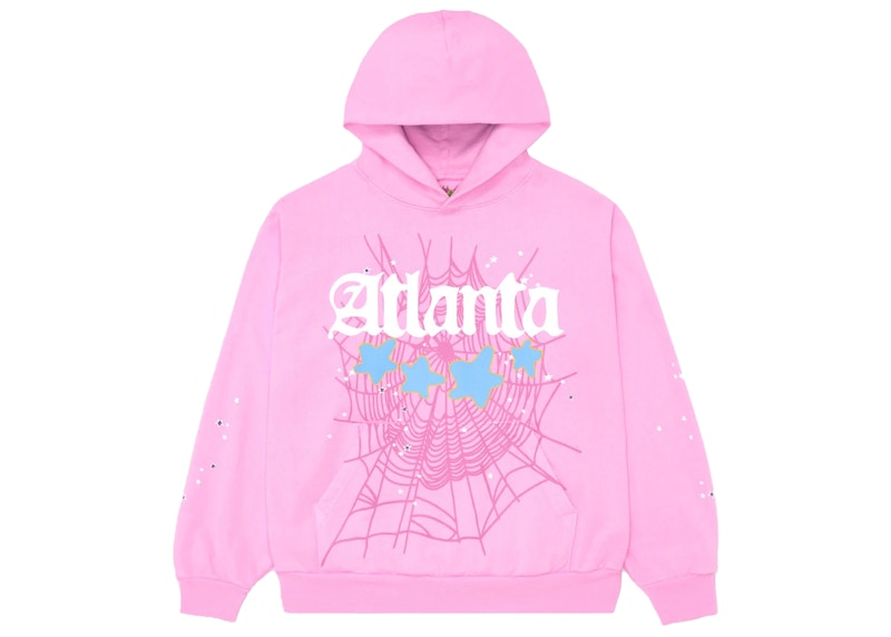 Sp5der Atlanta Hoodie Pink Men's - SS23 - GB