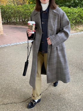 AURALEE / ダブルフェイス チェックコートを使った人気ファッション