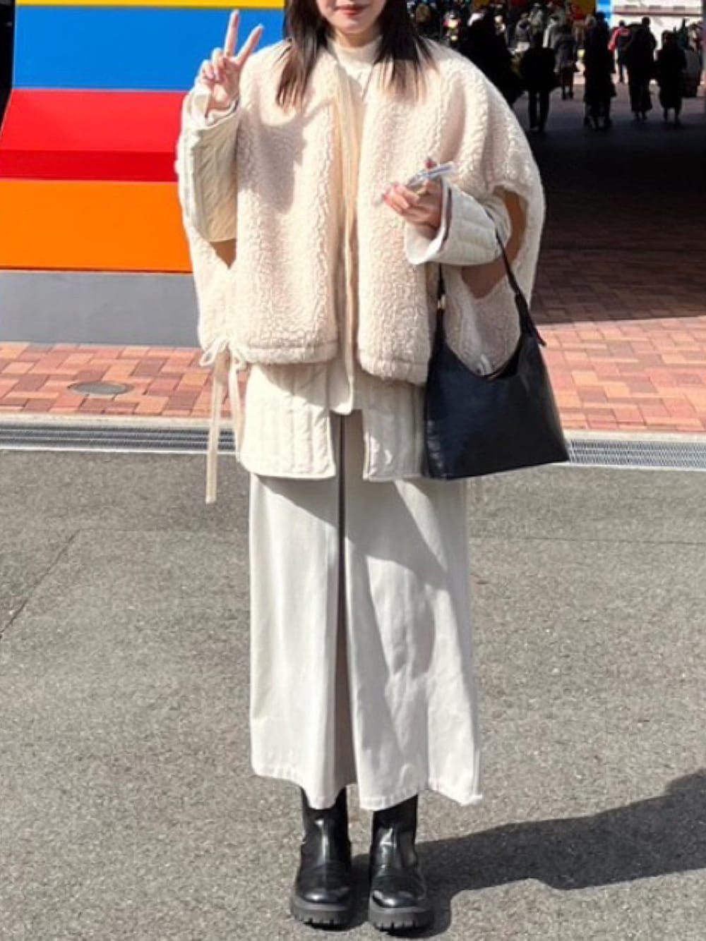 CLANE(クラネ)】ボアベストレイヤードキルティングダウンコートを使っ