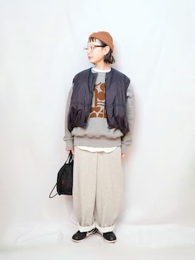 egg down vest / エッグショートダウンベストを使った人気ファッション