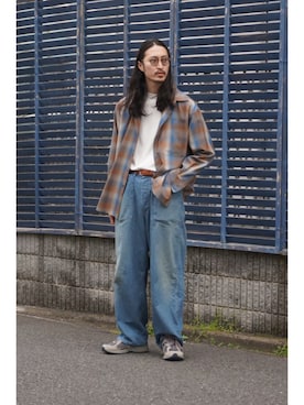 AURALEE / オーラリー スーパーライトウールチェックシャツを使った