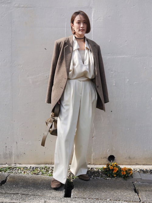 Herringbone Wool Jacket（テーラードジャケット）｜anuke（アンヌーク