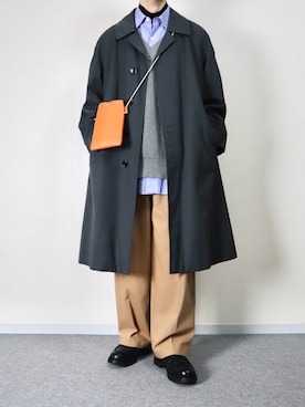 BURBERRYのステンカラーコートを使った人気ファッションコーディネート