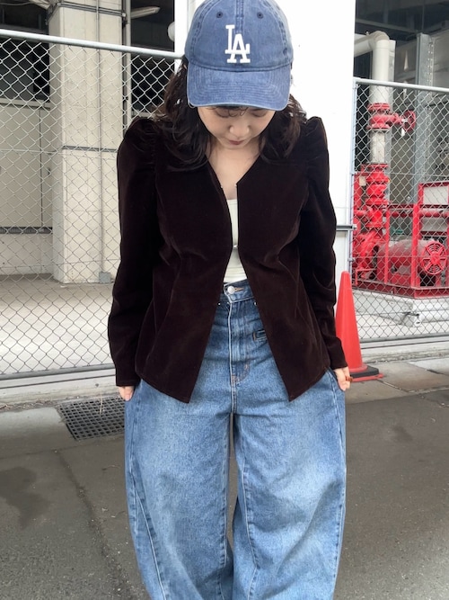 セール】パフスリーブベロアブラウス（シャツ/ブラウス）｜KBF