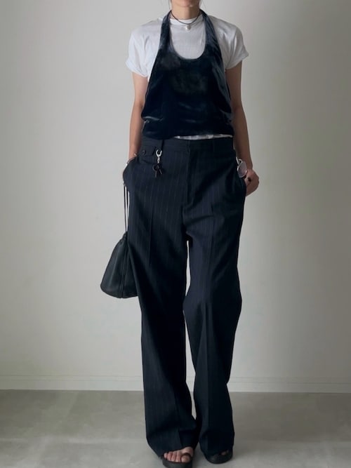 BACCA（バッカ） タンクトップ ノースリーブ レーヨンシルクベルベット