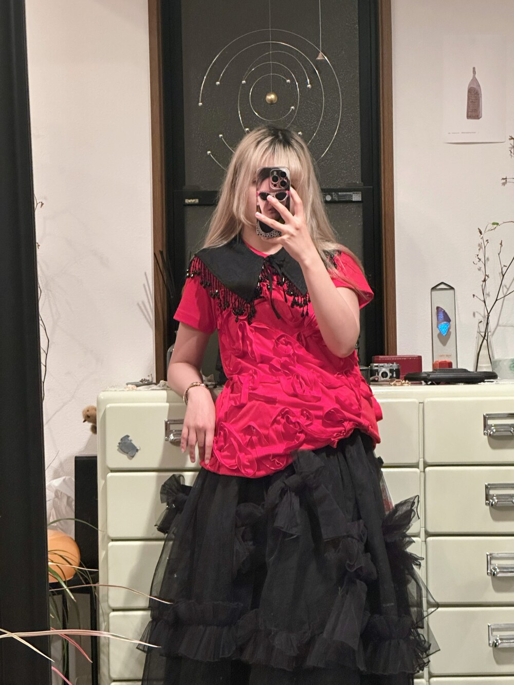 COMME des GARCONSのワンピース（レッド系）を使った人気ファッション