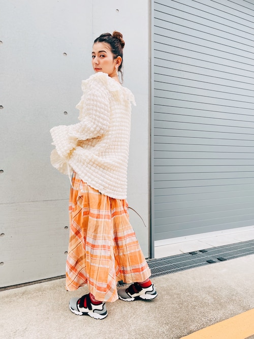 セール】SHEER CHECK FLARE SKIRT（スカート）｜Ameri（アメリ）の