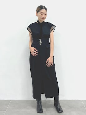 tanakadaisuke/タナカダイスケ】crystal silver tip velvet long