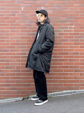 PRADAのステンカラーコートを使ったメンズ人気ファッション