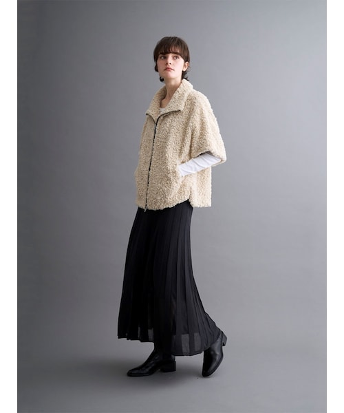 three dots（スリードッツ）の「プードルボア ポンチョベスト（）」 - WEAR