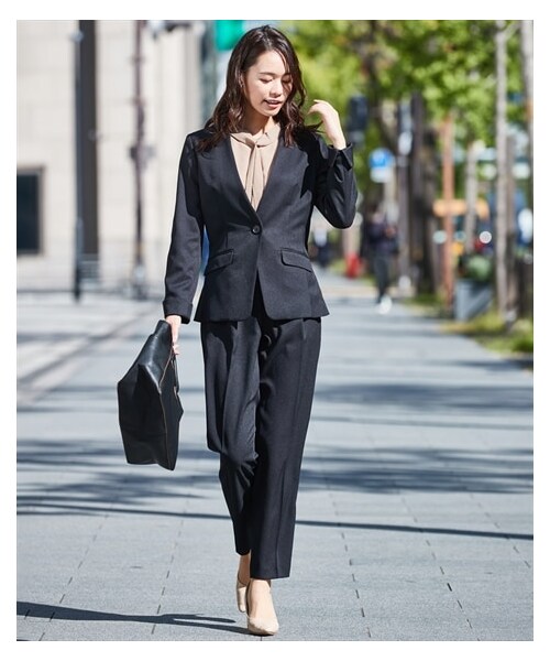 nissen（ニッセン）の「【レディーススーツ】ストレッチノーカラー