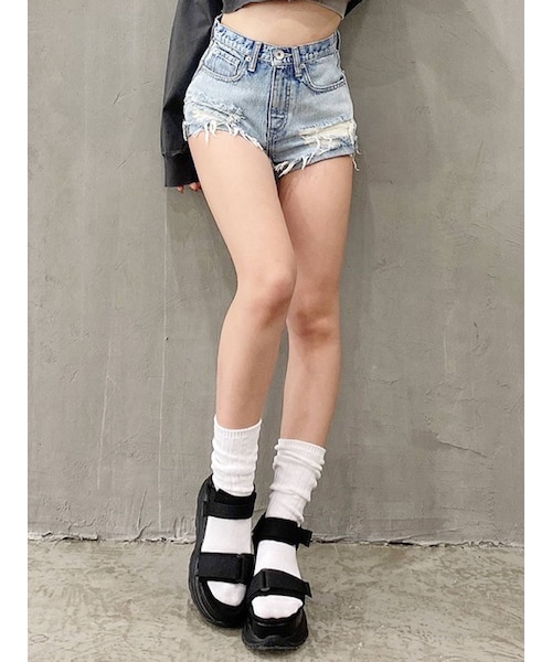 GYDA（ジェイダ）の「J/Wダメージデニムショートパンツ（その他パンツ