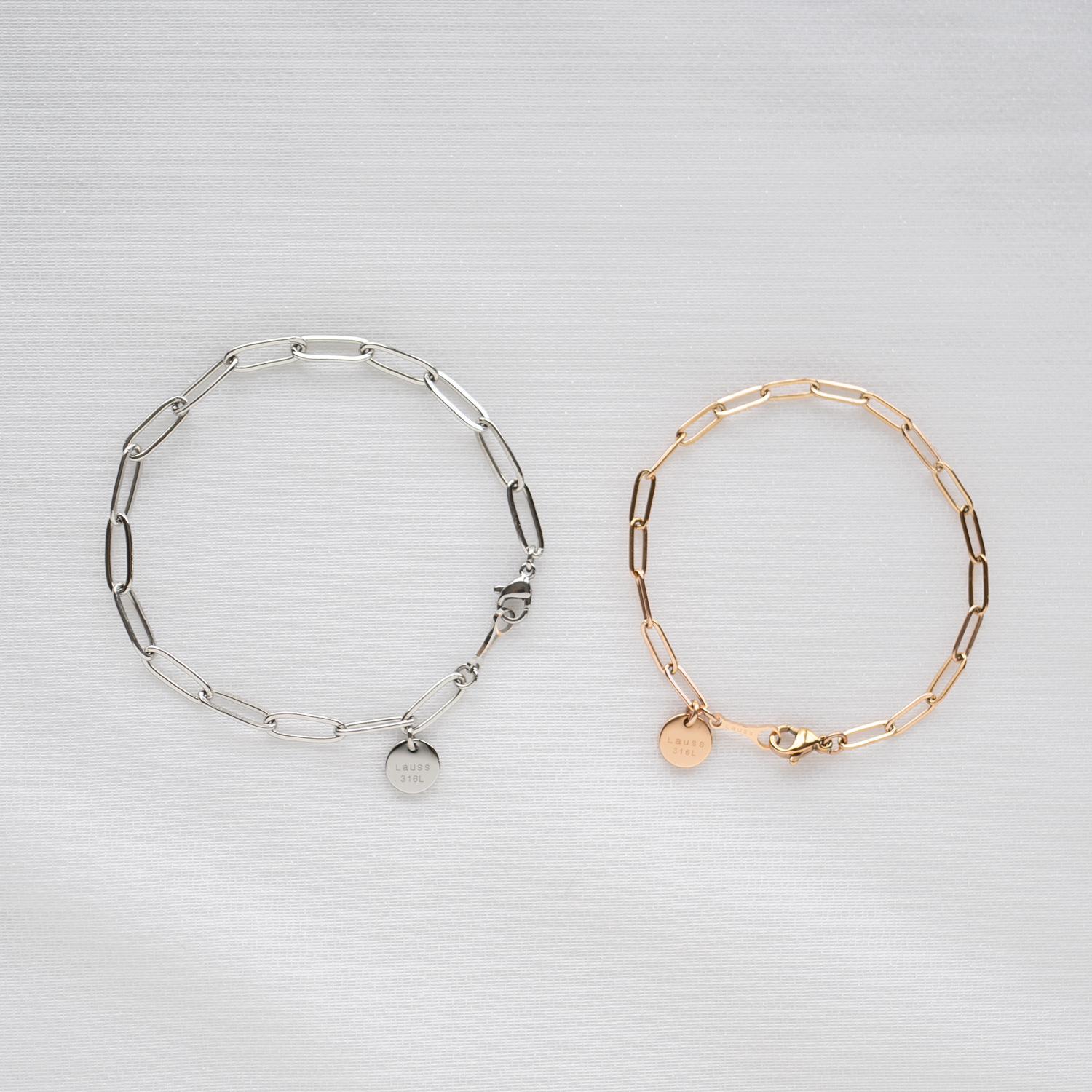 刻印無料・セミオーダー】ヌケ感のある長アズキチェーンのペア