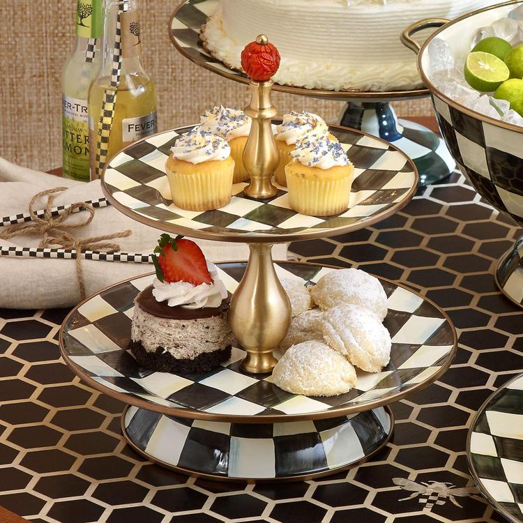 MacKenzie-Childs, Courtly Check 2-Tier Sweet Stand | Zola