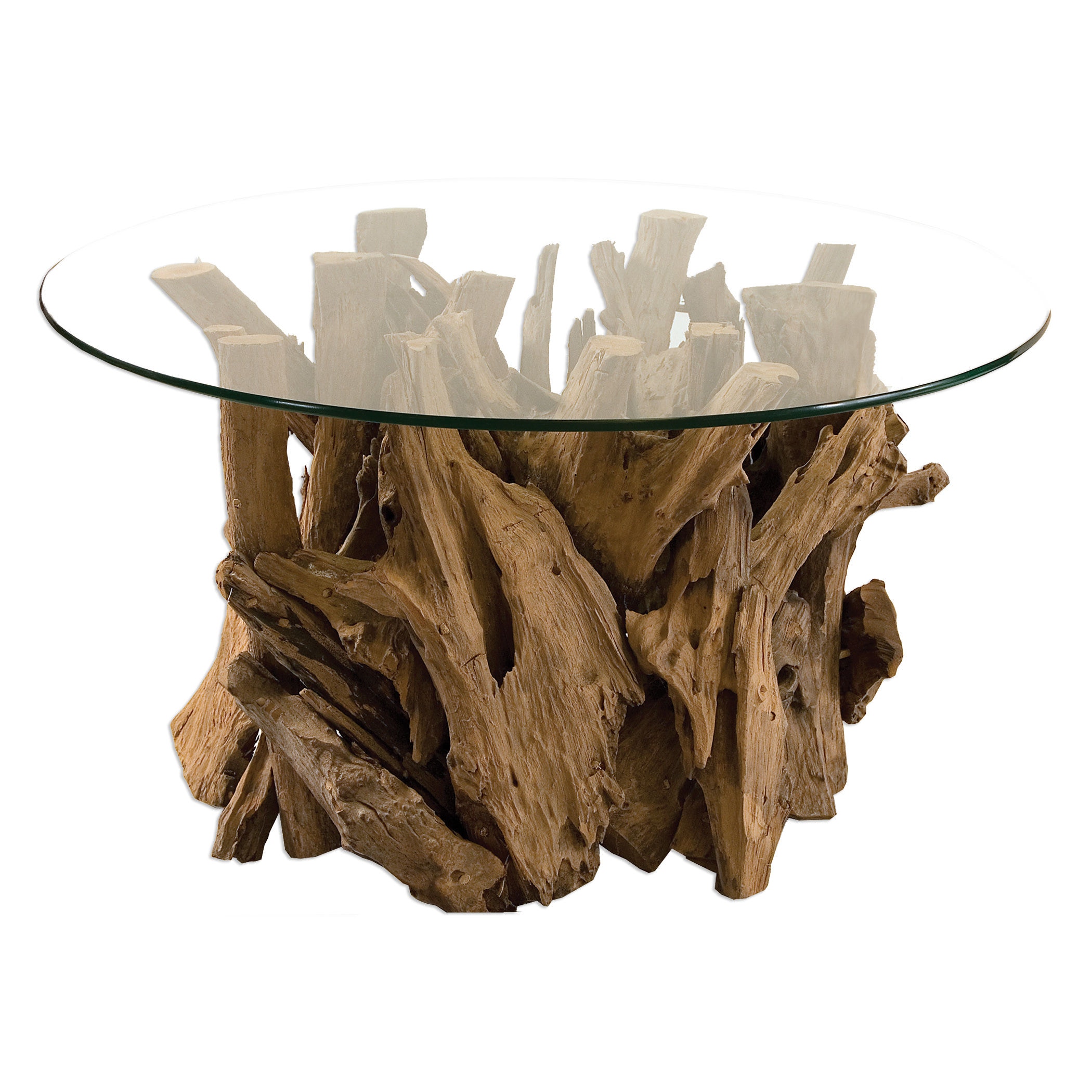 Driftwood Glass Top Cocktail Table UT25519