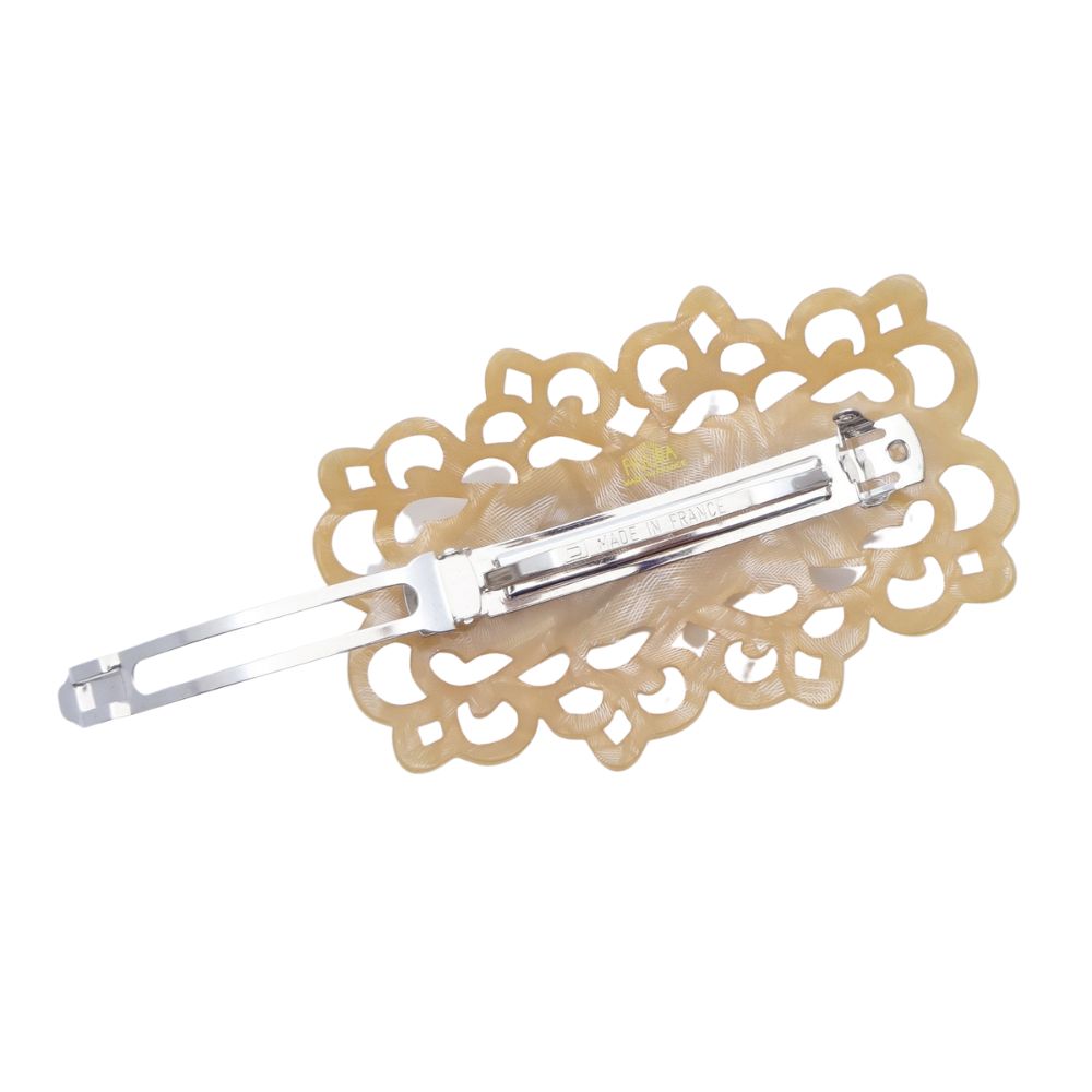 バレッタ 白蝶貝 ベージュ ホワイト フラワー 149771 | 主役になれる