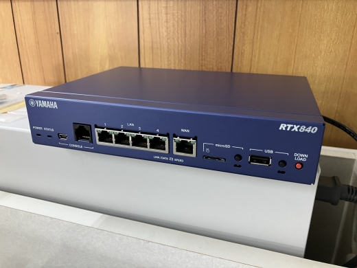 YAMAHA(ヤマハ) ギガアクセスVPNルーター RTX840を設置しました