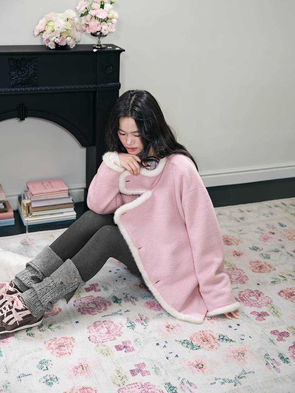 Pink Wool-Blend Coat – KUOSE.com