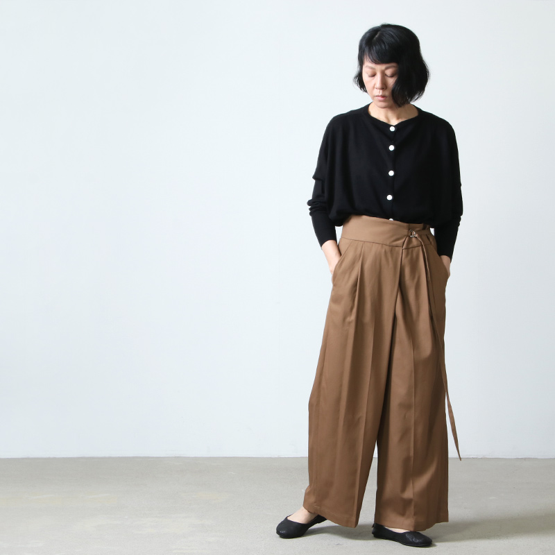 08sircus (ゼロエイトサーカス) Cotton tricotine wide wrap pants