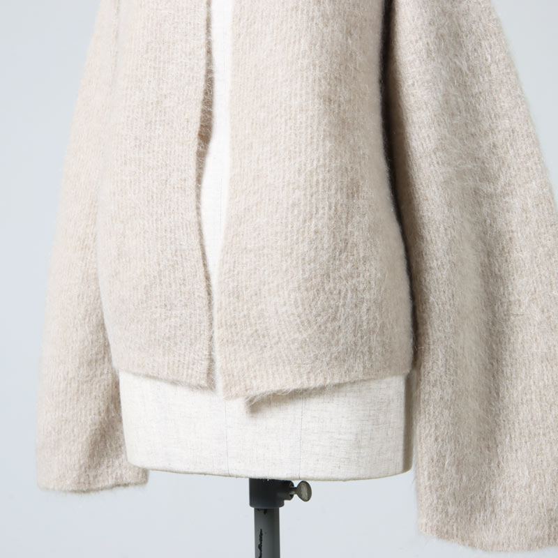 unfil (アンフィル) stretch superkid mohair short cardigan