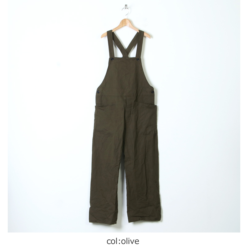 YAECA (ヤエカ) WRITE OVERALL COTTON RAMIE / ライトオーバーオール