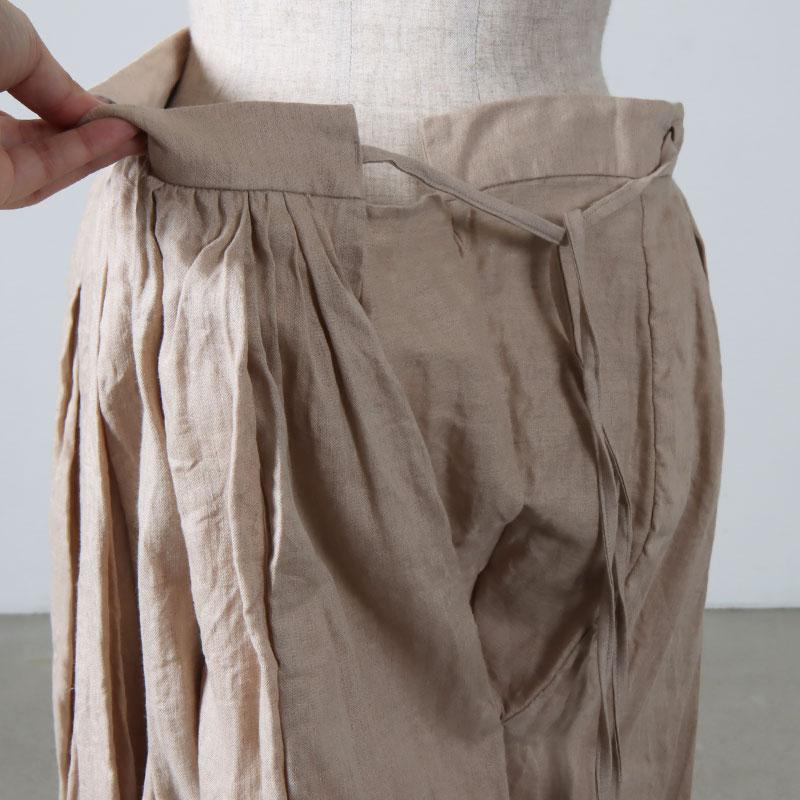 YAECA (ヤエカ) WRITE GATHER SKIRT COTTON LINEN / ギャザースカート
