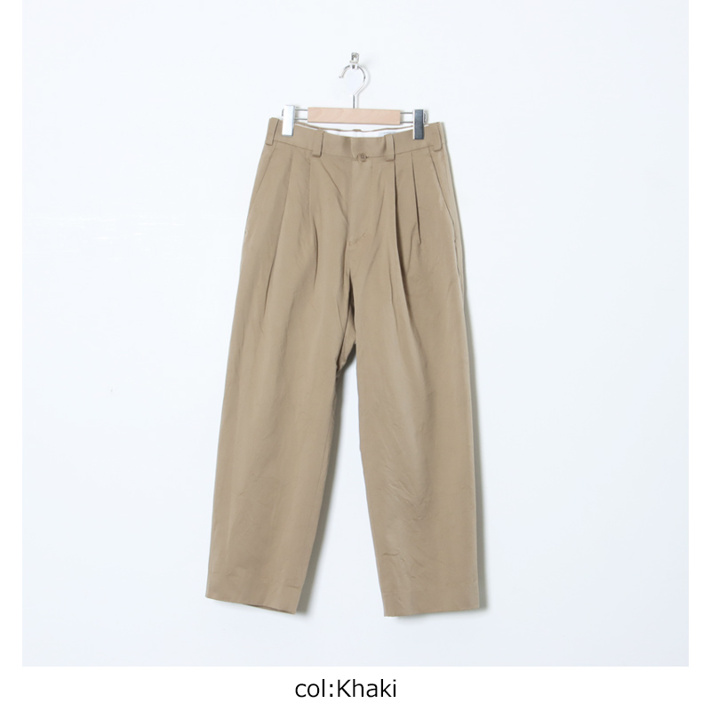 YAECA (ヤエカ) CHINO CLOTH PANTS TWO TUCK TAPERED / チノクロス