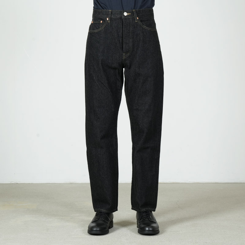YAECA (ヤエカ) 10-13B Denim Pants Wide Tapered / ブラック デニム