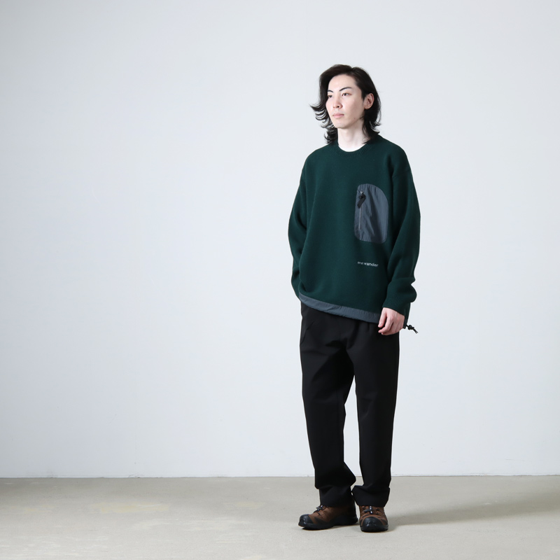and wander (アンドワンダー) Shetland wool sweater / シェットランド