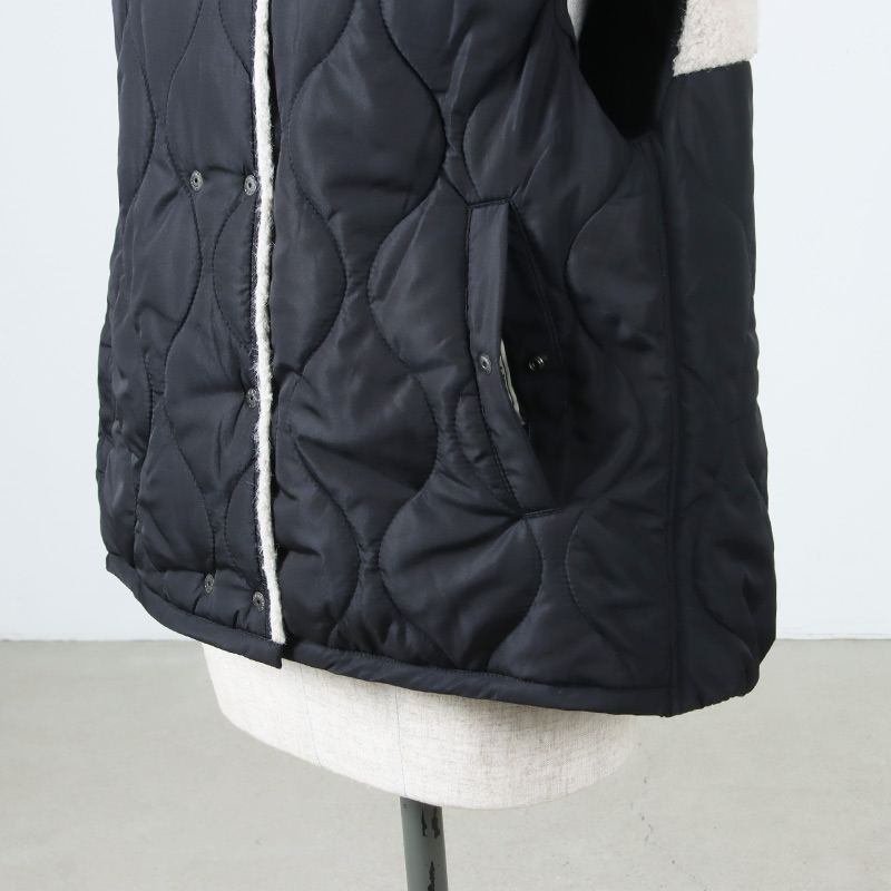 blanc basque (ブランバスク) キルティング×ボアショートベスト / ポリ