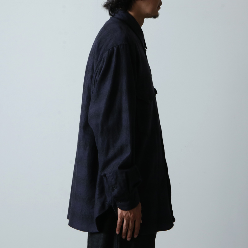 COMOLI (コモリ) ウールシルク ワークシャツ