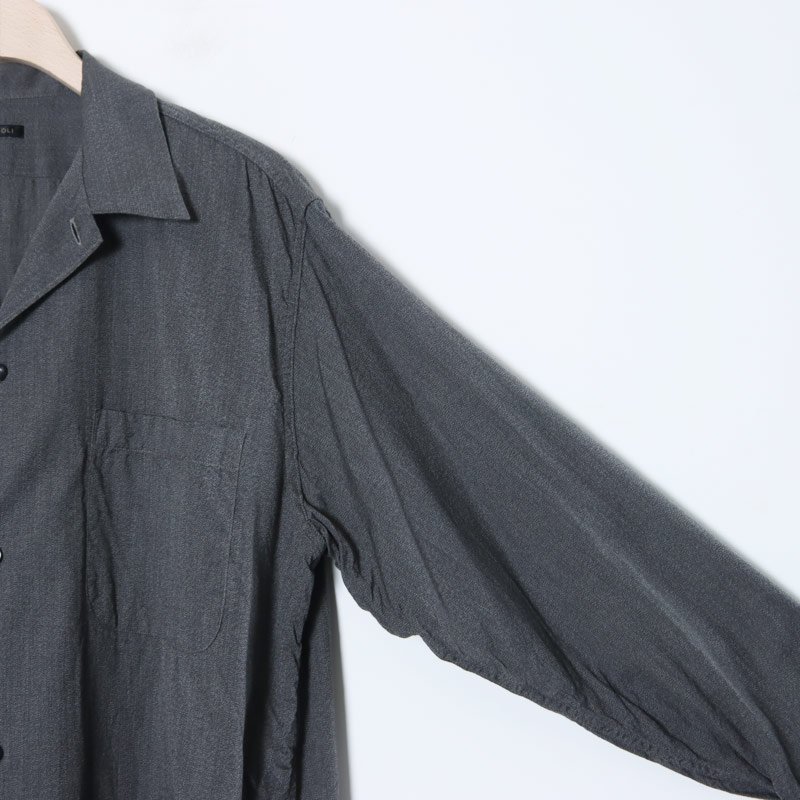 COMOLI (コモリ) ヨリ杢 オープンカラーシャツ