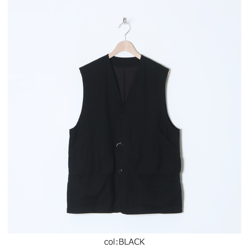 COMOLI (コモリ) ヴィスコースリネン ハンティングベスト