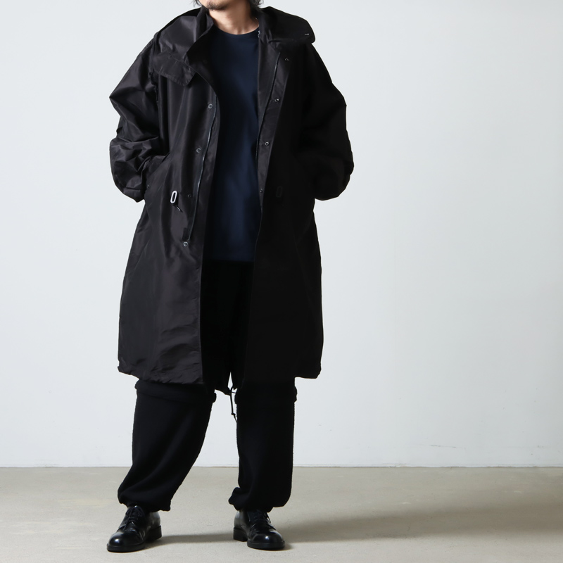 COMOLI (コモリ) コットンシルク フーデッドコート