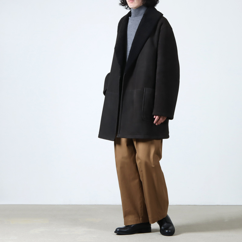 COMOLI (コモリ) シープスキン ショールカラーコート